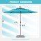 Costway 10 ft 3-tier Vented Patio Umbrella Large Market Table Umbrella Outdoor Sun Shade Brown/Turquoise/Navy/Beige/Gray/Red/Black